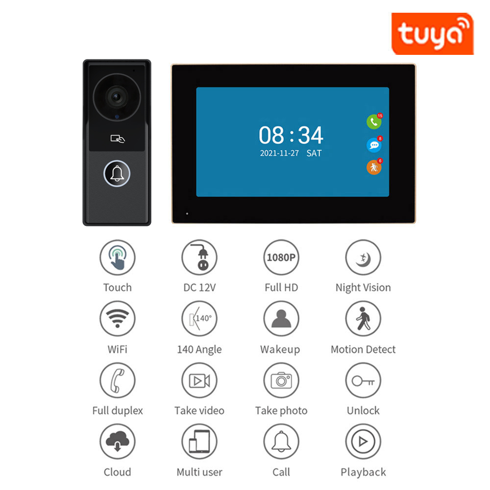 7/10 Inch Video Intercom 1080P - Smart Doorbell Wired ulasan dan harga